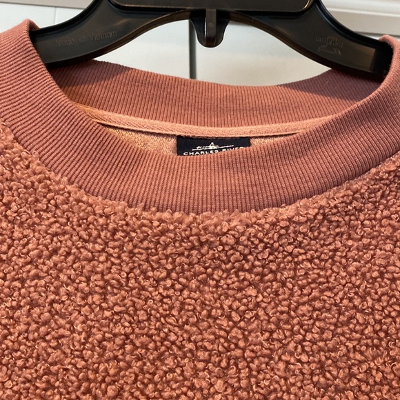 Charles River Apparel Sherpa Lightweight Mauve Sweatshirt Size Medium - Picture 5 of 6